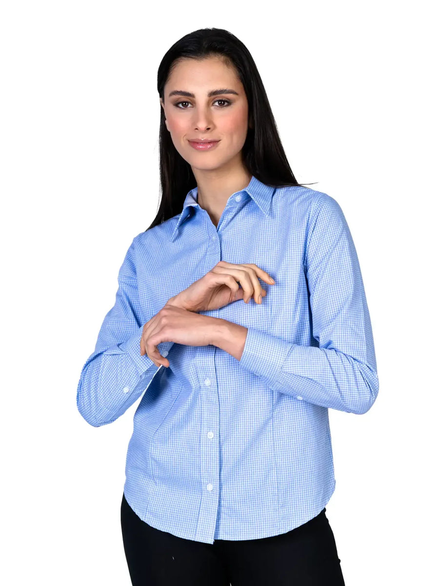 Camisa – Dama – Manga larga – Capri ‑ Cielo