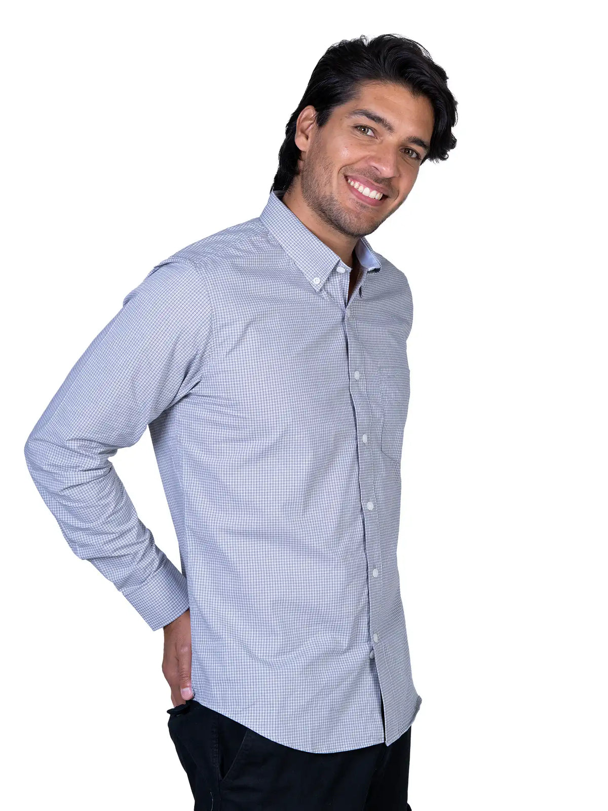 Camisa – Caballero – Manga larga – Capri ‑ Gris