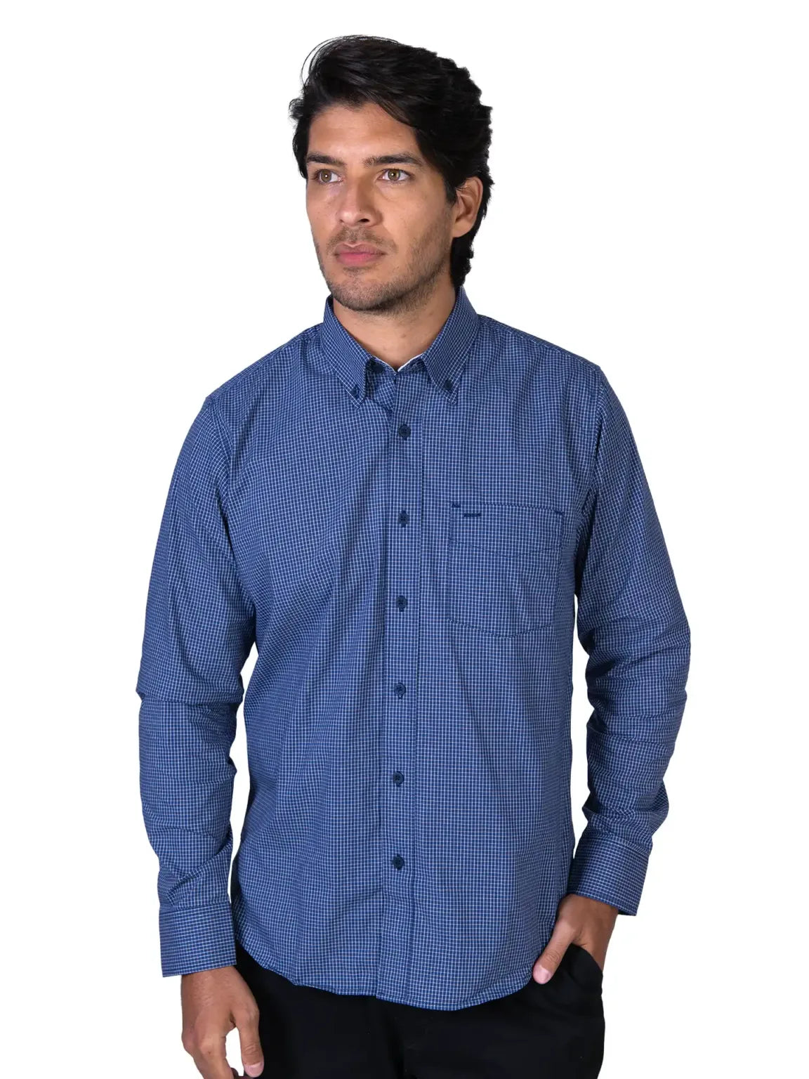 Camisa – Caballero – Manga larga – Capri ‑ Marino