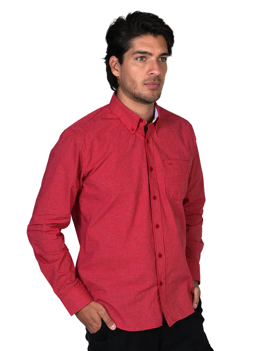 Camisa – Caballero – Manga larga – Capri ‑ Vino