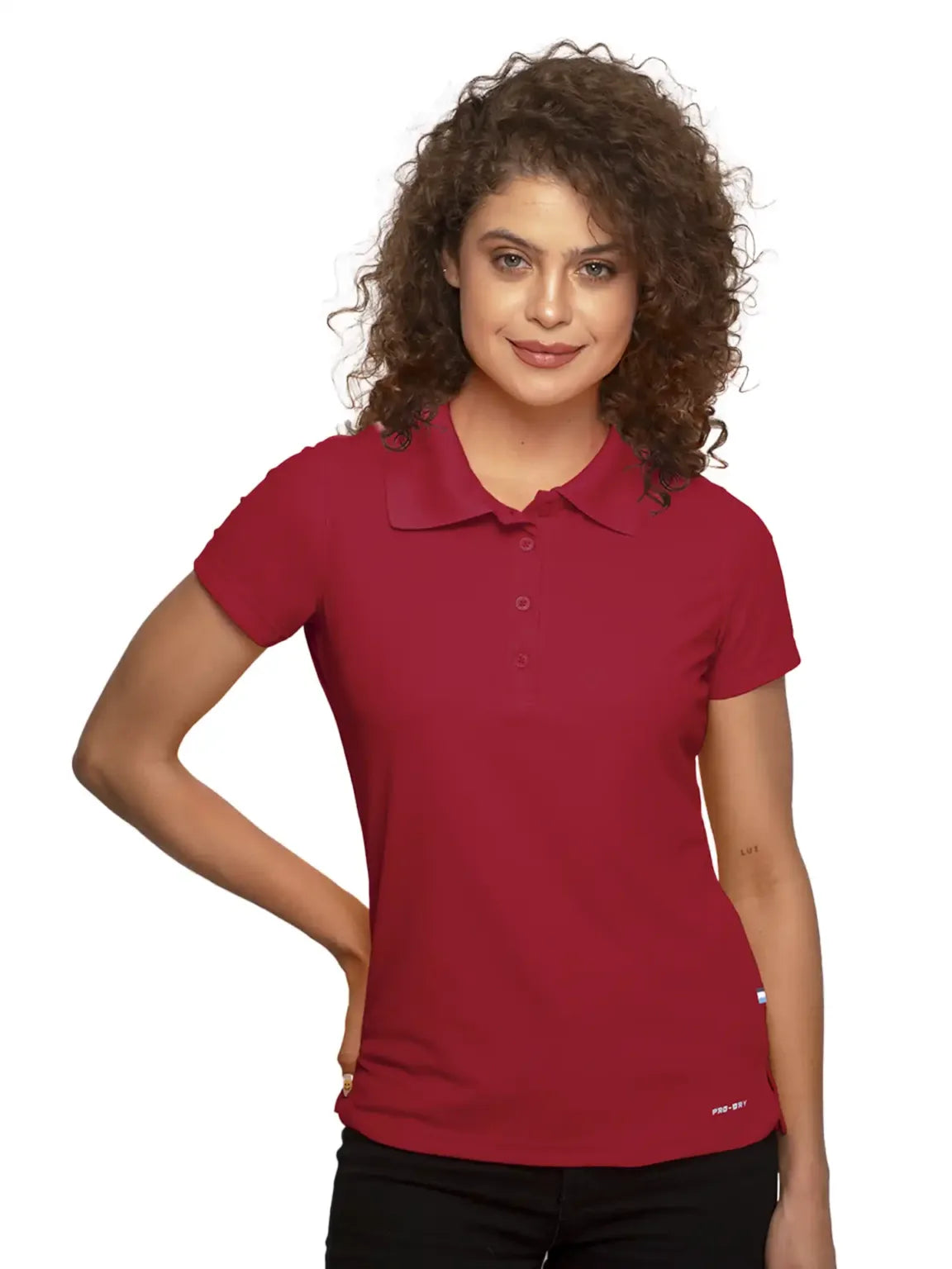 Playera Tipo Polo - Dama - Manga corta - Colores básicos - Cherry 400