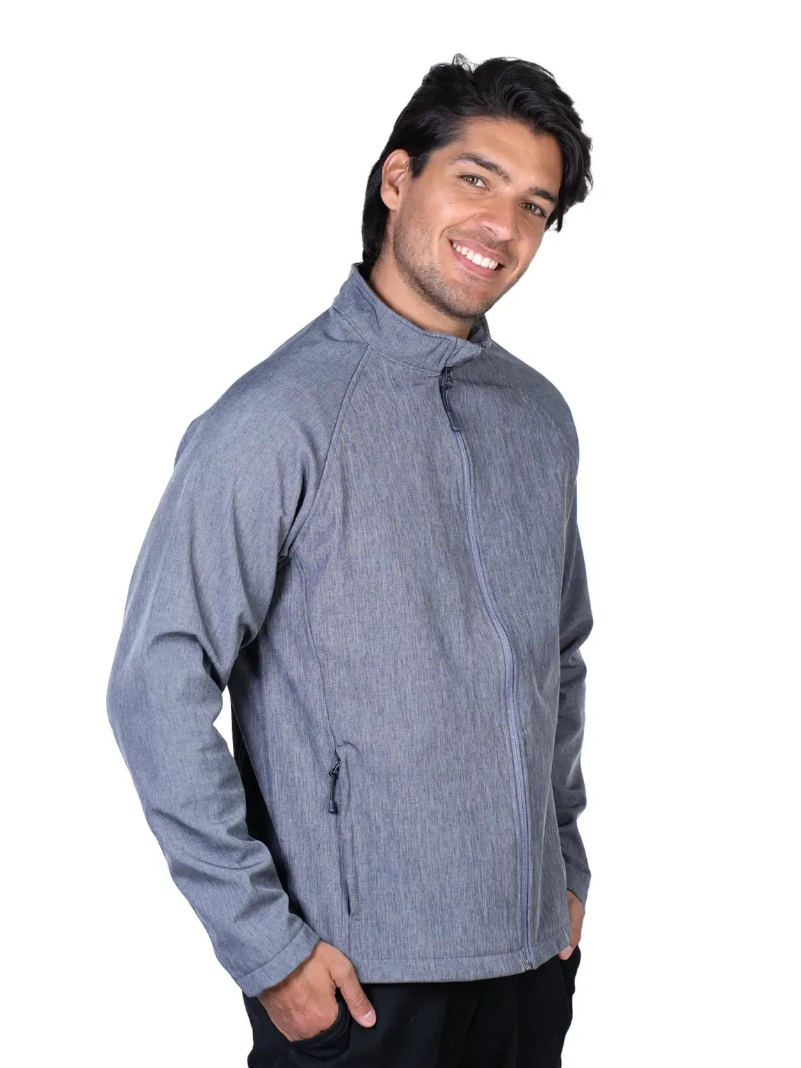 Chamarra Soft Shell – Caballero – Colores jaspe - Gris 707