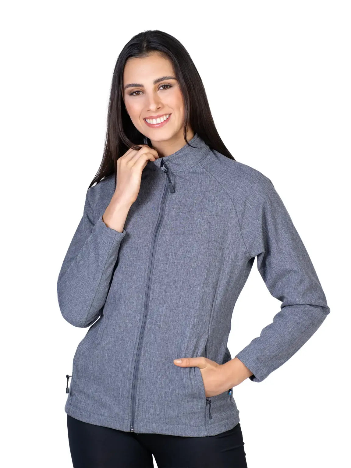 Chamarra Soft Shell – Dama – Colores jaspe - Gris 707