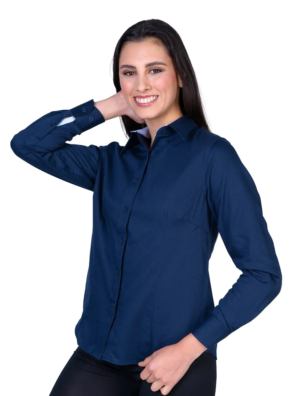 Camisa - Dama - Manga larga - Gabardina - Blanco