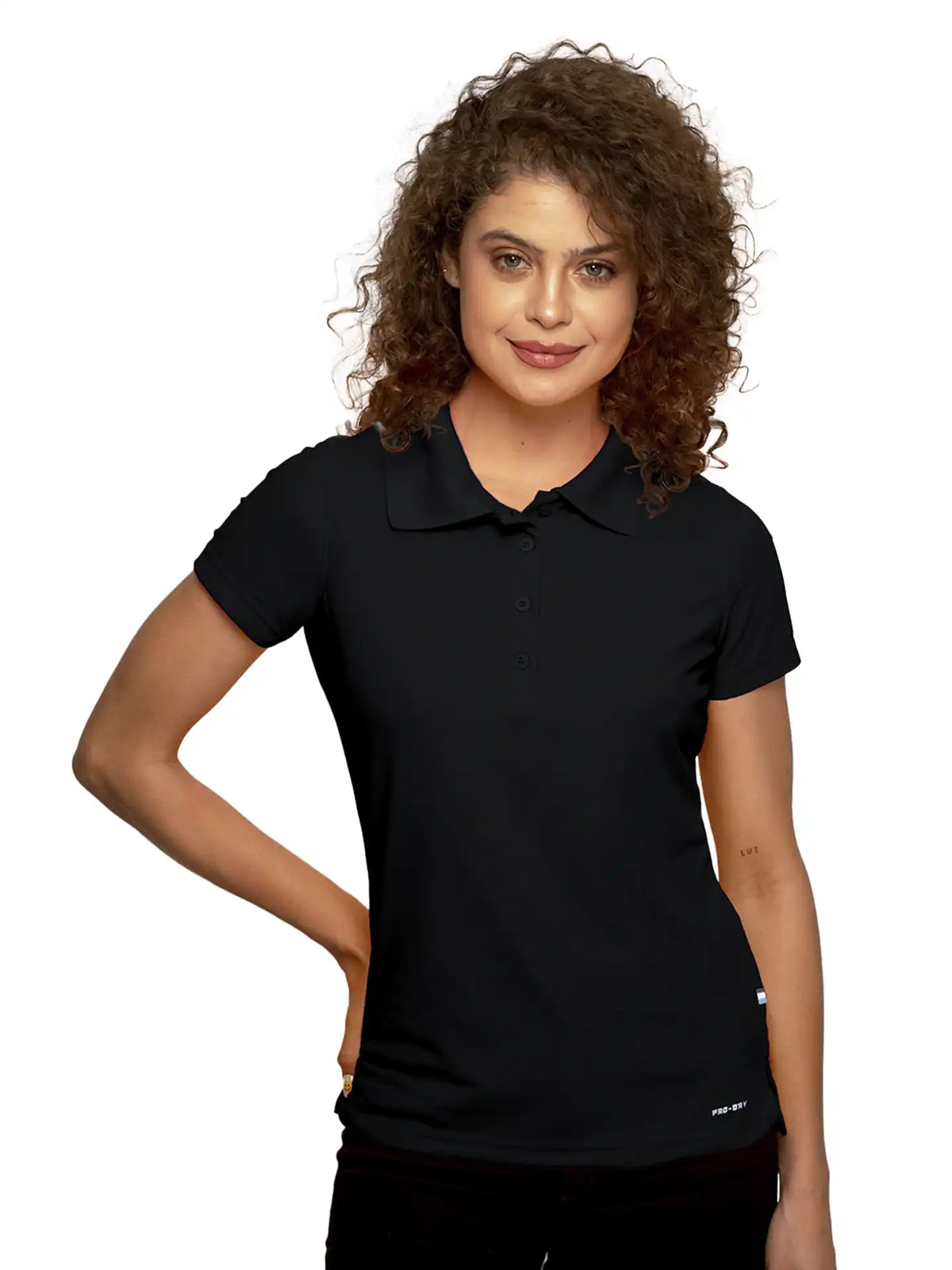 Playera Tipo Polo - Dama - Manga corta - Colores básicos - Negro 200