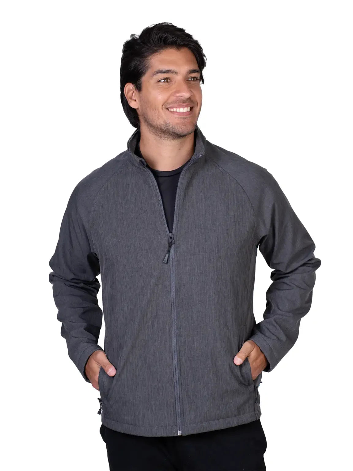 Chamarra Soft Shell – Caballero – Colores jaspe - Negro 705