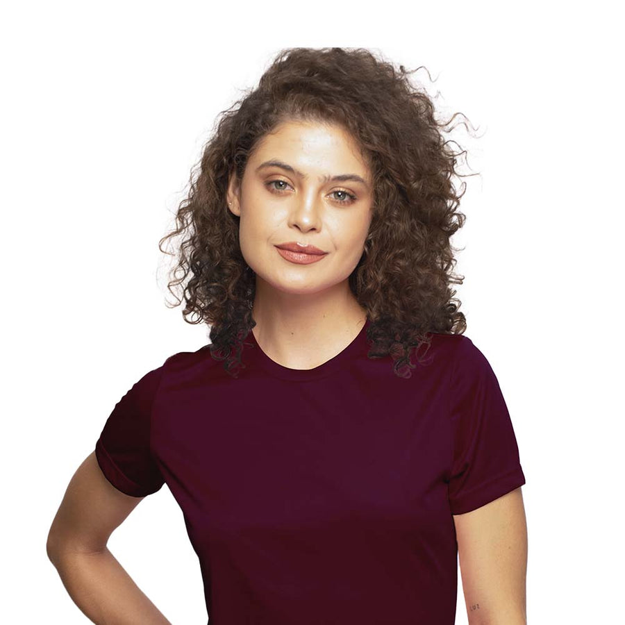 Playera Cuello Redondo – Dama – Manga Corta – Colores Básicos - Vino 410